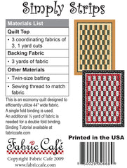 Simply Strips 3 Yard Quilt Pattern