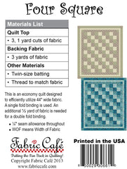 Four Square 3-Yard Quilt Pattern