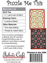 Puzzle Me This 3-Yard Quilt Pattern