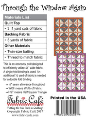 Through The Window Again 3-Yard Quilt Pattern