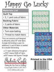 Happy Go Lucky 3 Yard Quilt Pattern