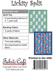 Lickity Split 3 Yard Quilt Pattern