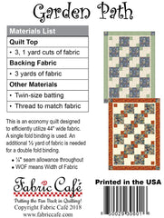 Garden Path 3-Yard Quilt Pattern