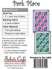 Park Place 3-Yard Quilt Pattern