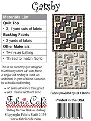Gatsby 3-Yard Quilt Pattern | Perfect for 8-inch Panels