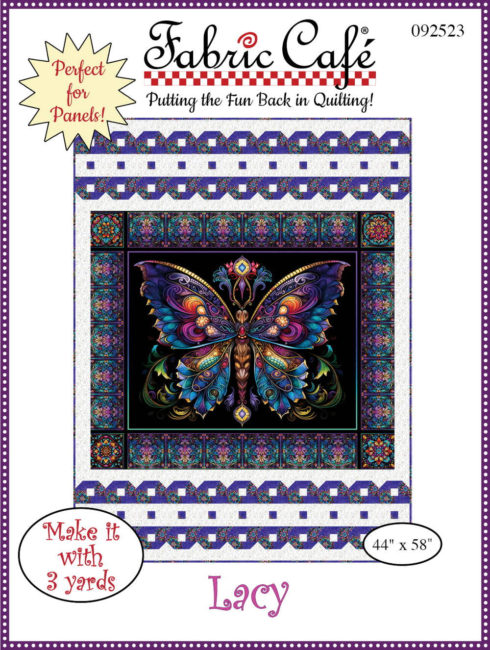 Lacy 3-Yard Quilt Pattern | Perfect for Full Panel Yard