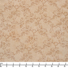 QT Fabrics Cornucopia Harvest Delicate Scroll 31030 A Tan - By the Yard