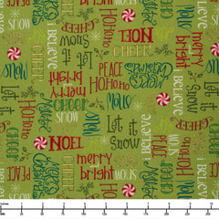 Windham Fabrics A Very Terri Christmas Season's Greetings Mistletoe 54103 6 - By The Yard