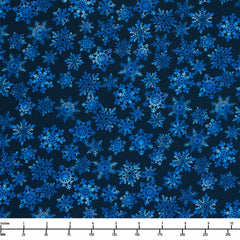 Timeless Treasures Northern Lights Snowflakes Winter CD3497 Midnight - By The Yard