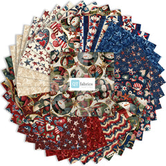 All American Snowman 10" Precut Fabric Squares by Morris Creative Group for QT Fabrics
