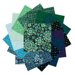 Blooming Crystals 10" Precut Fabric Squares by Laura Coia for Benartex