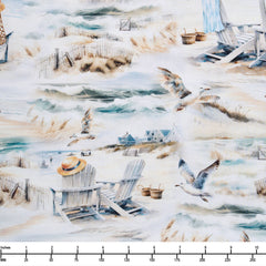 Benartex Coastal Escape Coastal Scenic Neutral 15029 70 - By The Yard