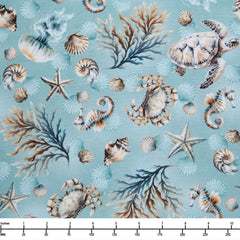 Benartex Coastal Escape Marine Life Ocean 15021 80 - By The Yard