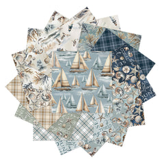 Coastal Escape 10" Precut Fabric Squares by Nicole DeCamp for Benartex