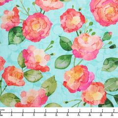 Northcott Veranda Feature Floral Turquoise DP28397 62 - By The Yard