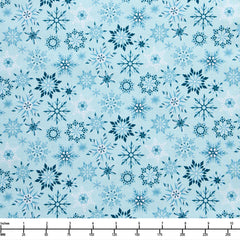 Riley Blake Winter Magic Snowflakes Aqua C16365 Aqua - By The Yard