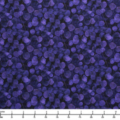 Timeless Treasures Mystic Meadow Packed Leaves Fleur CD4218 Violet - By The Yard