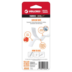 Velcro Brand Sew On Fabric Tape - White - 30in x 3/4in