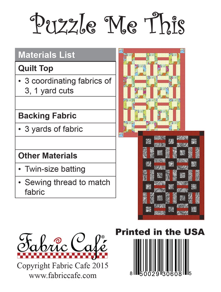 Puzzle Me This Downloadable 3 Yd Quilt Pattern