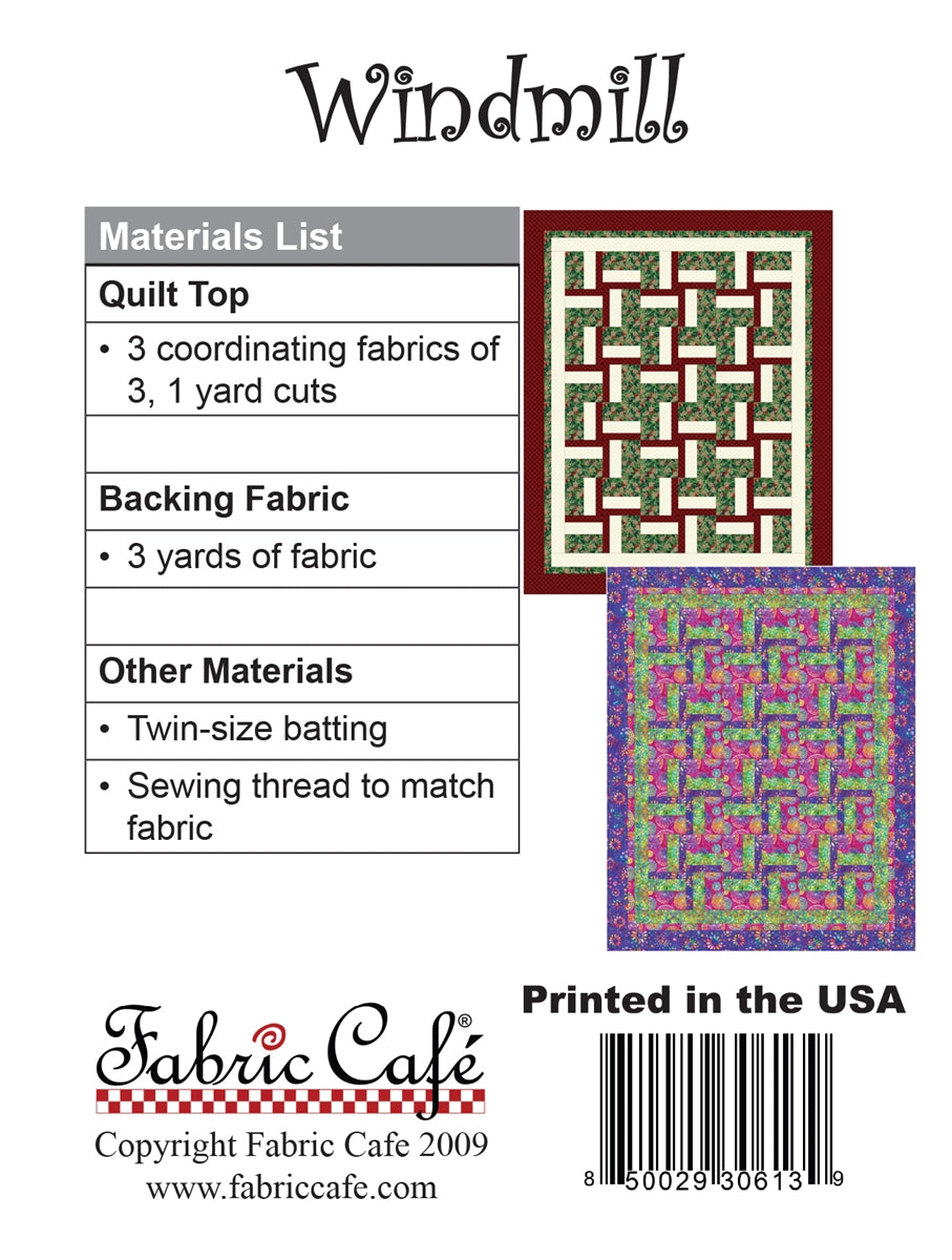 Windmill 3 Yard Quilt Pattern