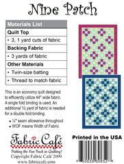 Nine Patch 3-Yard Quilt Pattern
