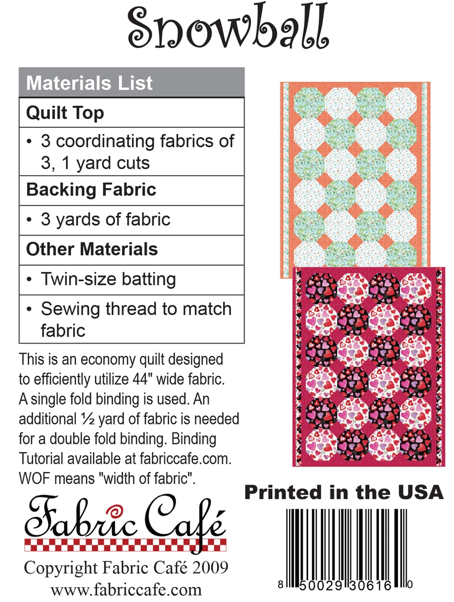Snowball 3-Yard Quilt Pattern