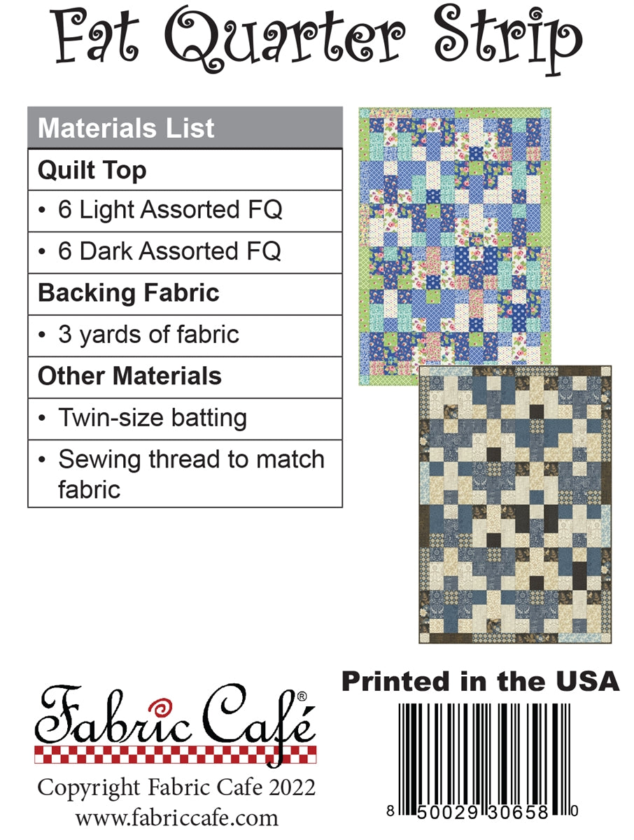 Fat Quarter Strip Quilt Pattern