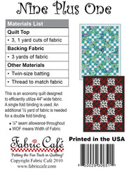 Nine Plus One 3-Yard Quilt Pattern