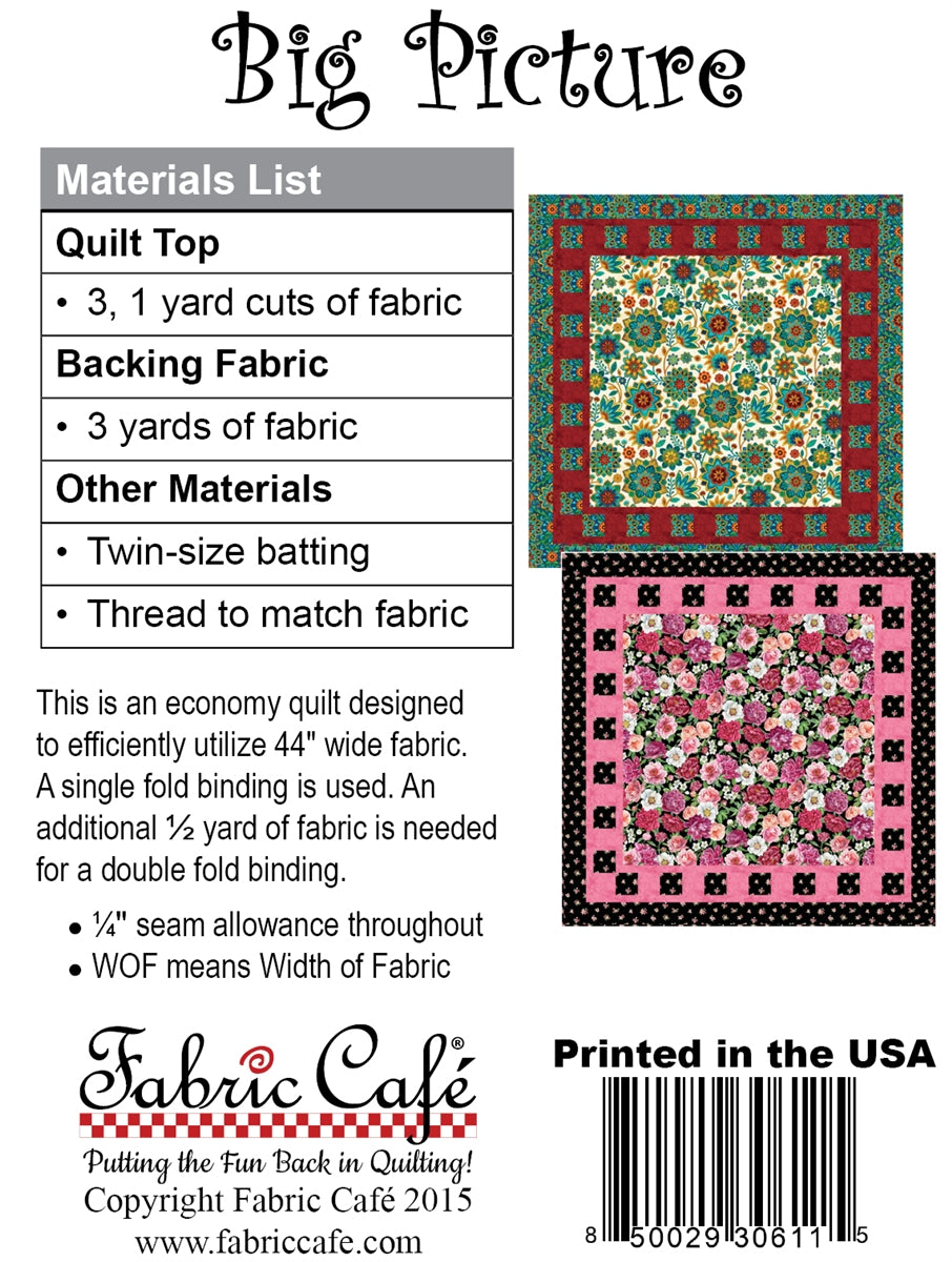 Big Picture 3-Yard Quilt Pattern