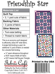 Friendship Star 3-Yard Quilt Pattern