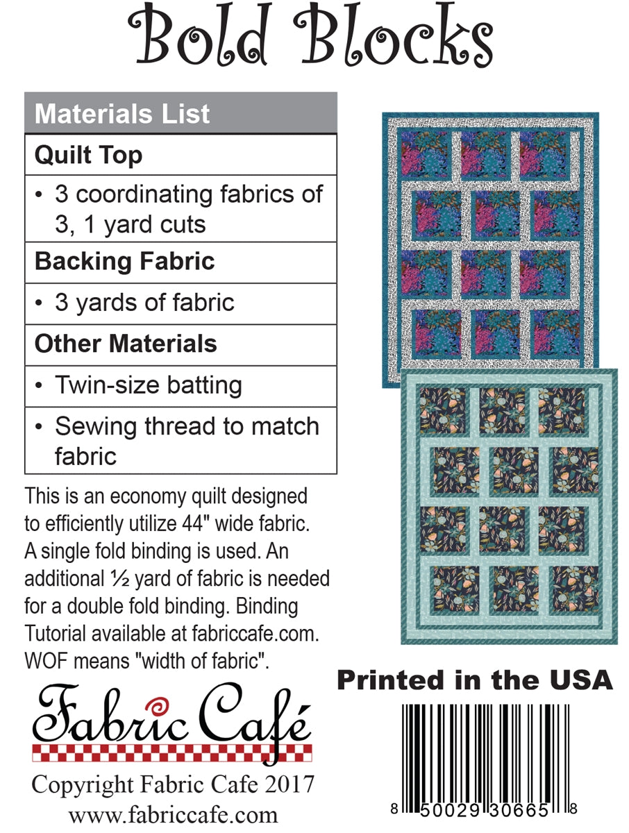 Bold Blocks 3-Yard Quilt Pattern