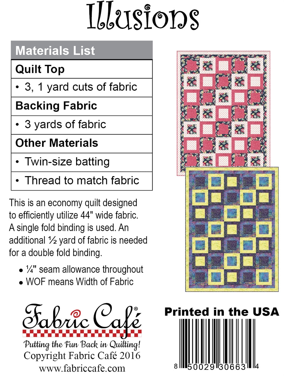 Illusions 3-Yard Quilt Pattern