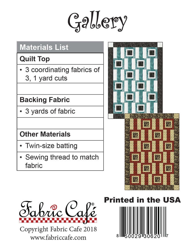 Gallery 3 Yard Quilt Pattern