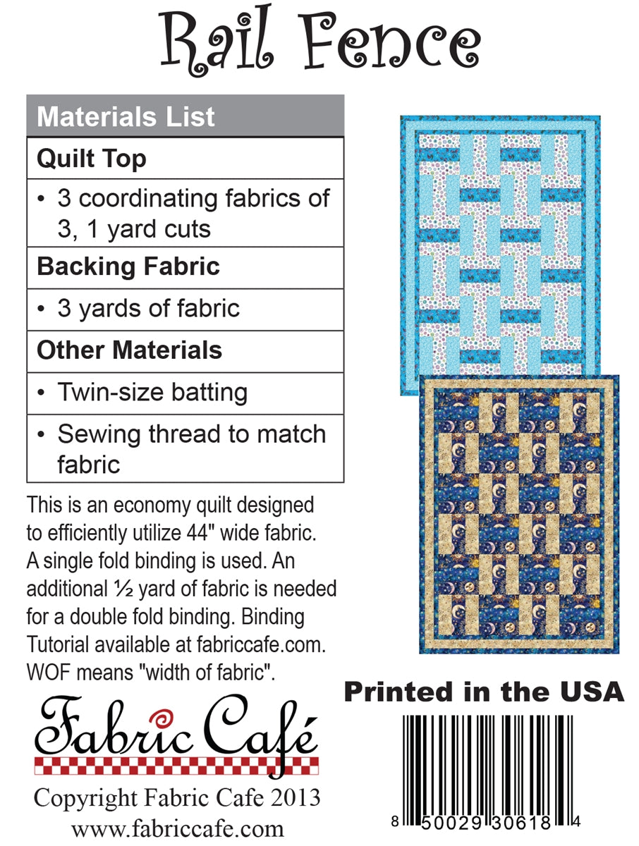Rail Fence 3 Yard Quilt Pattern