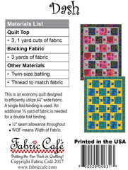 Dash 3-Yard Quilt Pattern