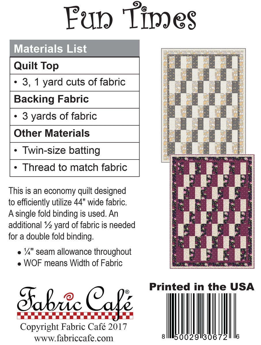 Fun Times 3-Yard Quilt Pattern