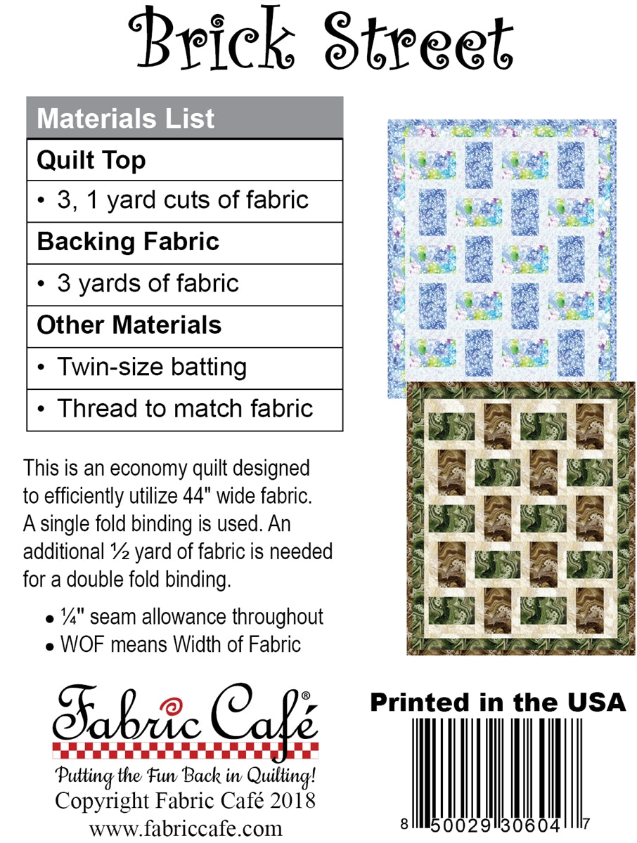 Brick Street 3-Yard Quilt Pattern