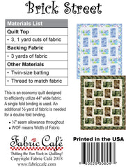 Brick Street 3-Yard Quilt Pattern