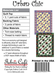 Urban Chic 3-Yard Quilt Pattern