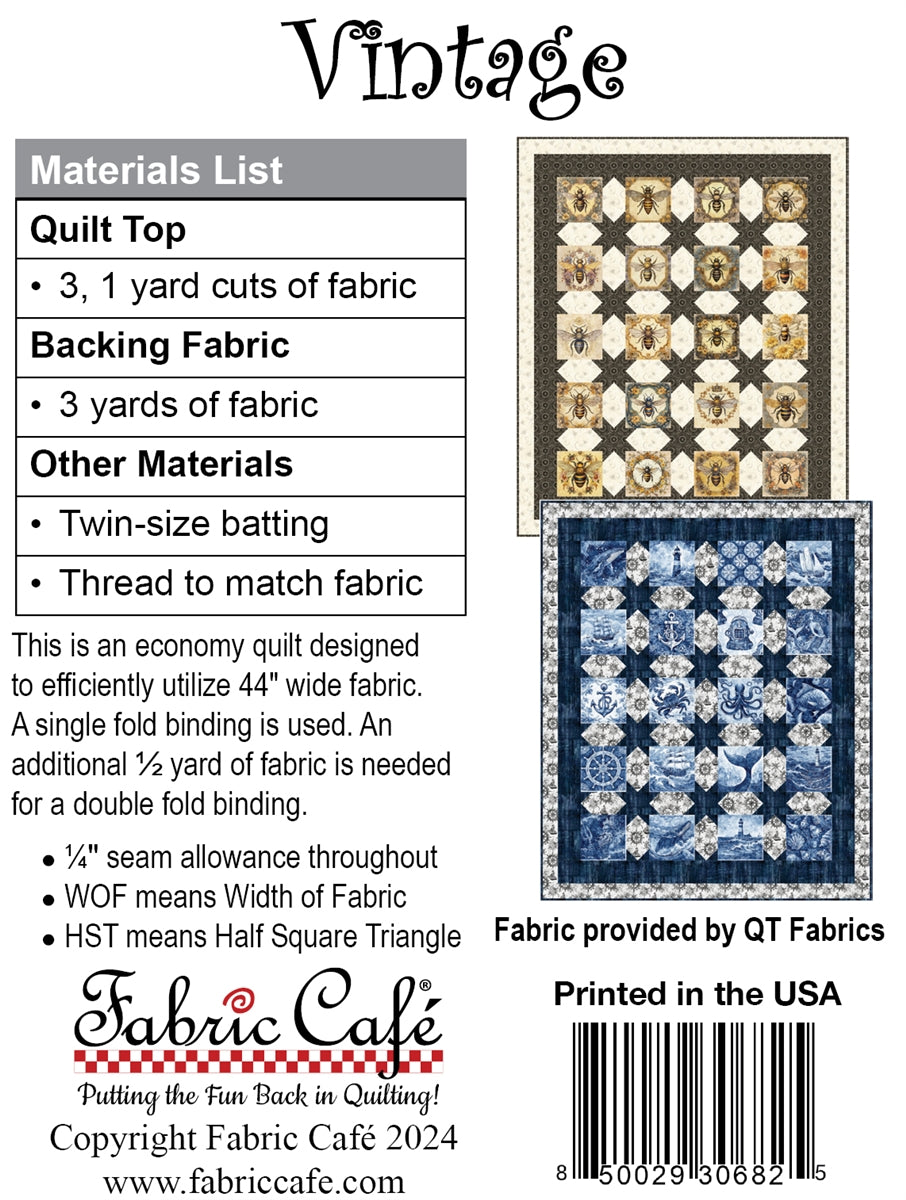 Vintage 3-Yard Quilt Pattern | Perfect for 6-inch Panels