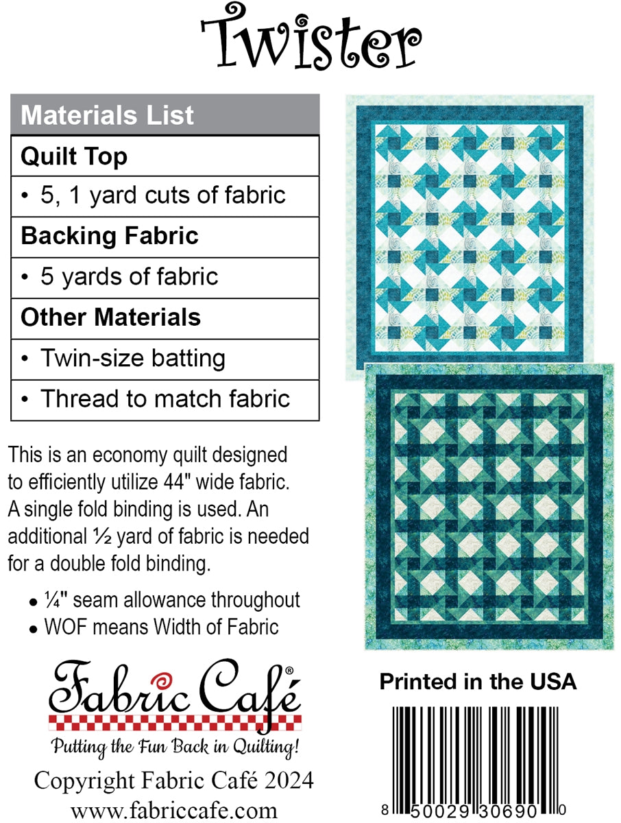 Twister 5-Yard Quilt Pattern