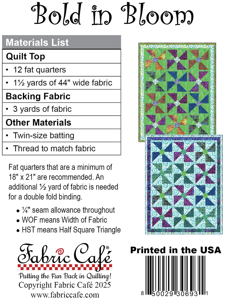 Bold in Bloom Quilt Pattern