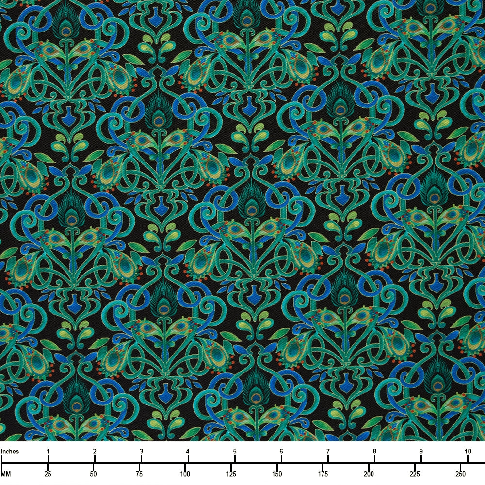 Benartex Peacock Symphony Feather Medallion 148999B Multi- By The Yard