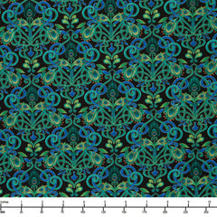 Benartex Peacock Symphony Feather Medallion 148999B Multi- By The Yard