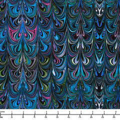 Benartex Needle Stars Chandelier Blue Multi 13473 55- By The Yard