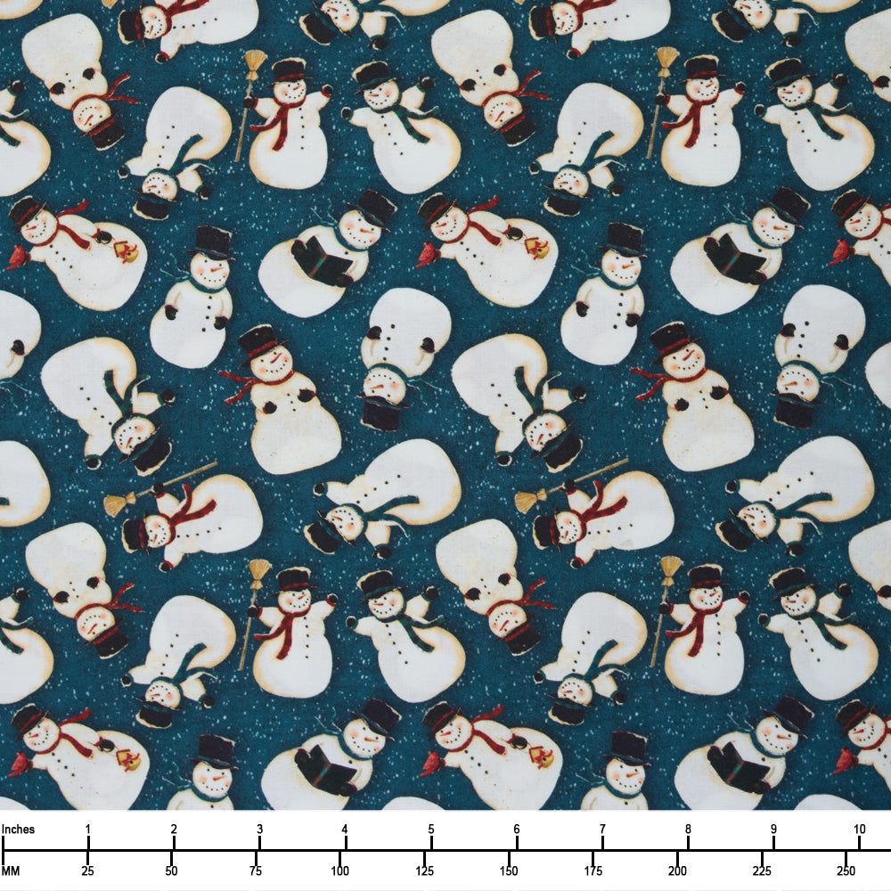 Clothworks Snovalley Tossed Snowmen Y3870 99 - 32-inch EOB Special