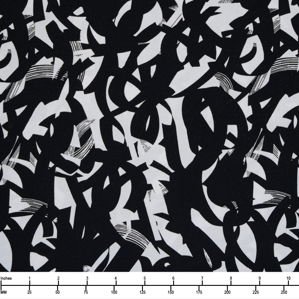 Studio E All or Nothing Brushstrokes Black White 8228 90 - By The Yard