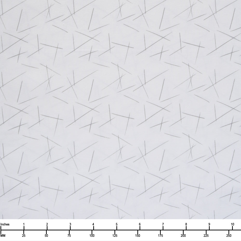 Blank Quilting Lower the Volume Tossed Lines 1944 01 White  - By The Yard