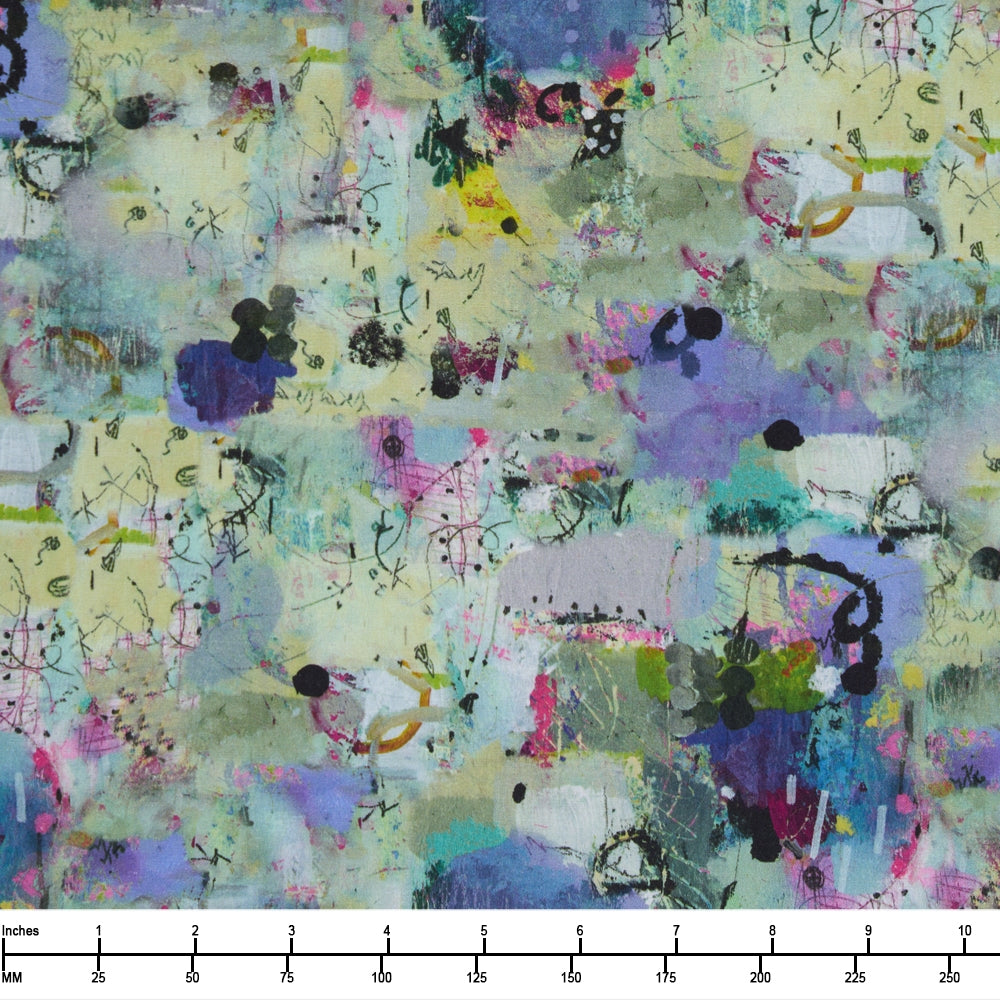 Clothworks Painter's Joy Y4399 - 55 Digital Collage Multi Color - By The Yard