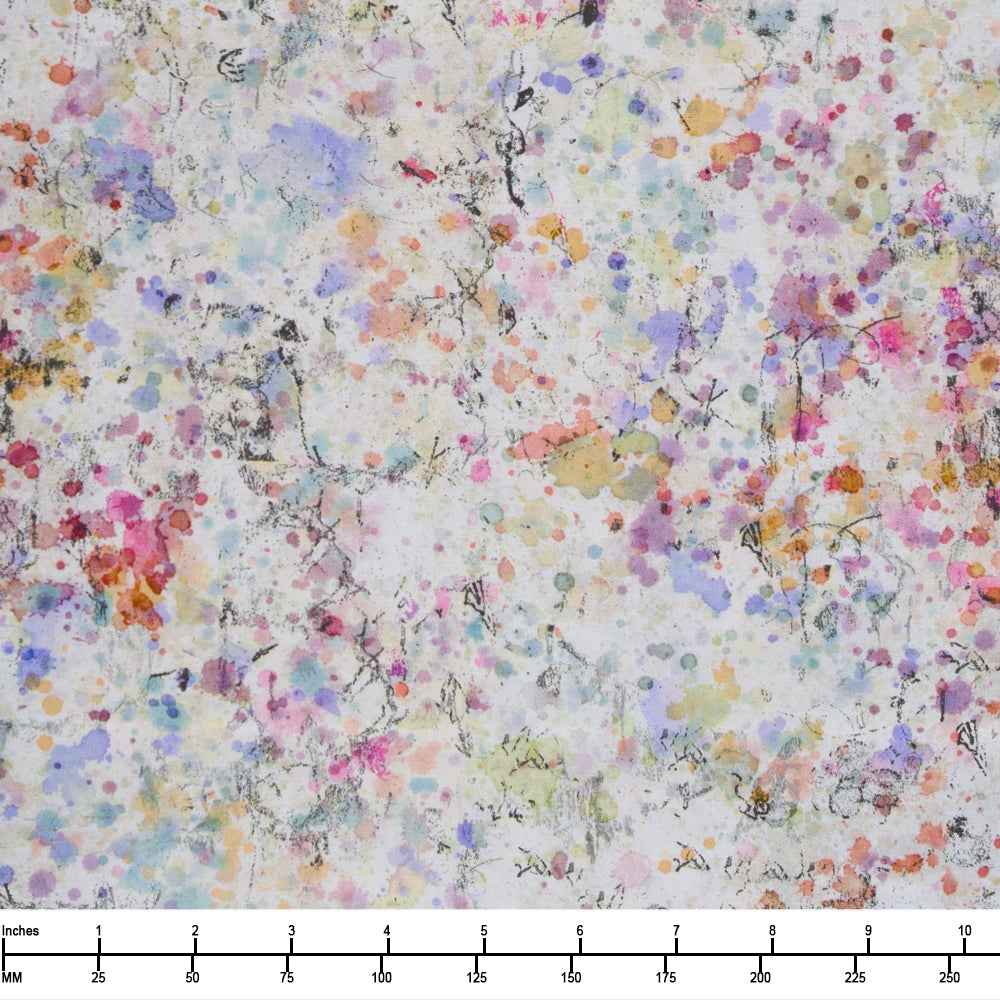 Clothworks Painter's Joy Y4403 - 55 Digital Dot Multi Color - By The Yard